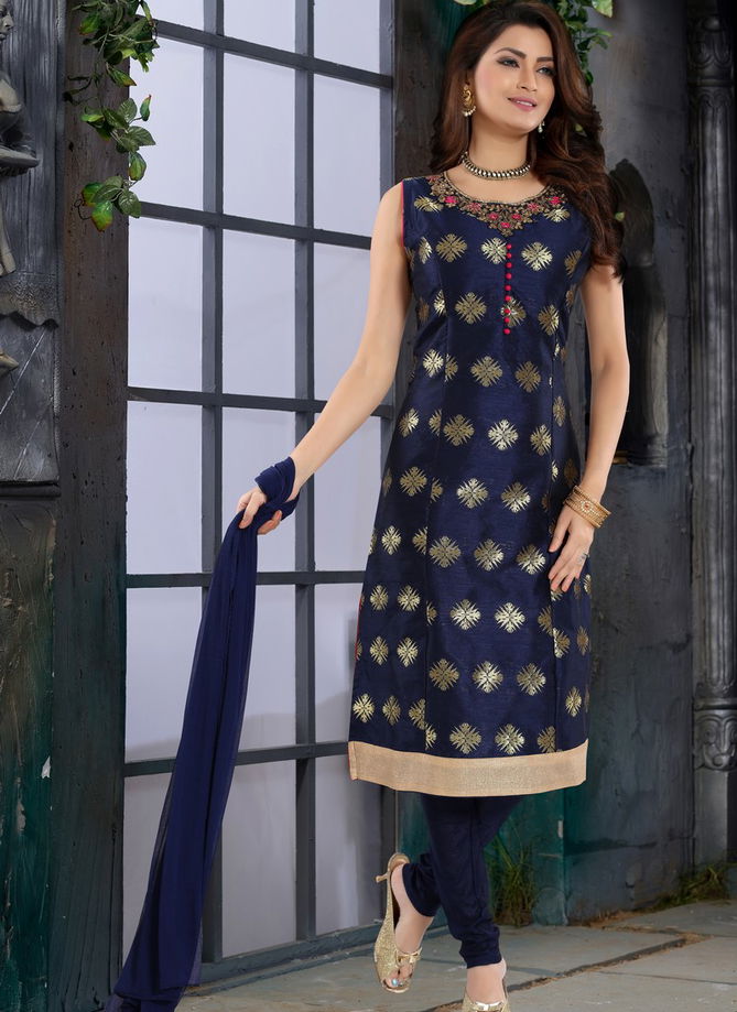 N F CHURIDAR 10 Latest Fancy Designer Festive Wear Jamevaram Brocket Heavy Salwar Suit Collection